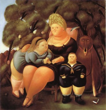 Fernando Botero Painting - La familia Fernando Botero